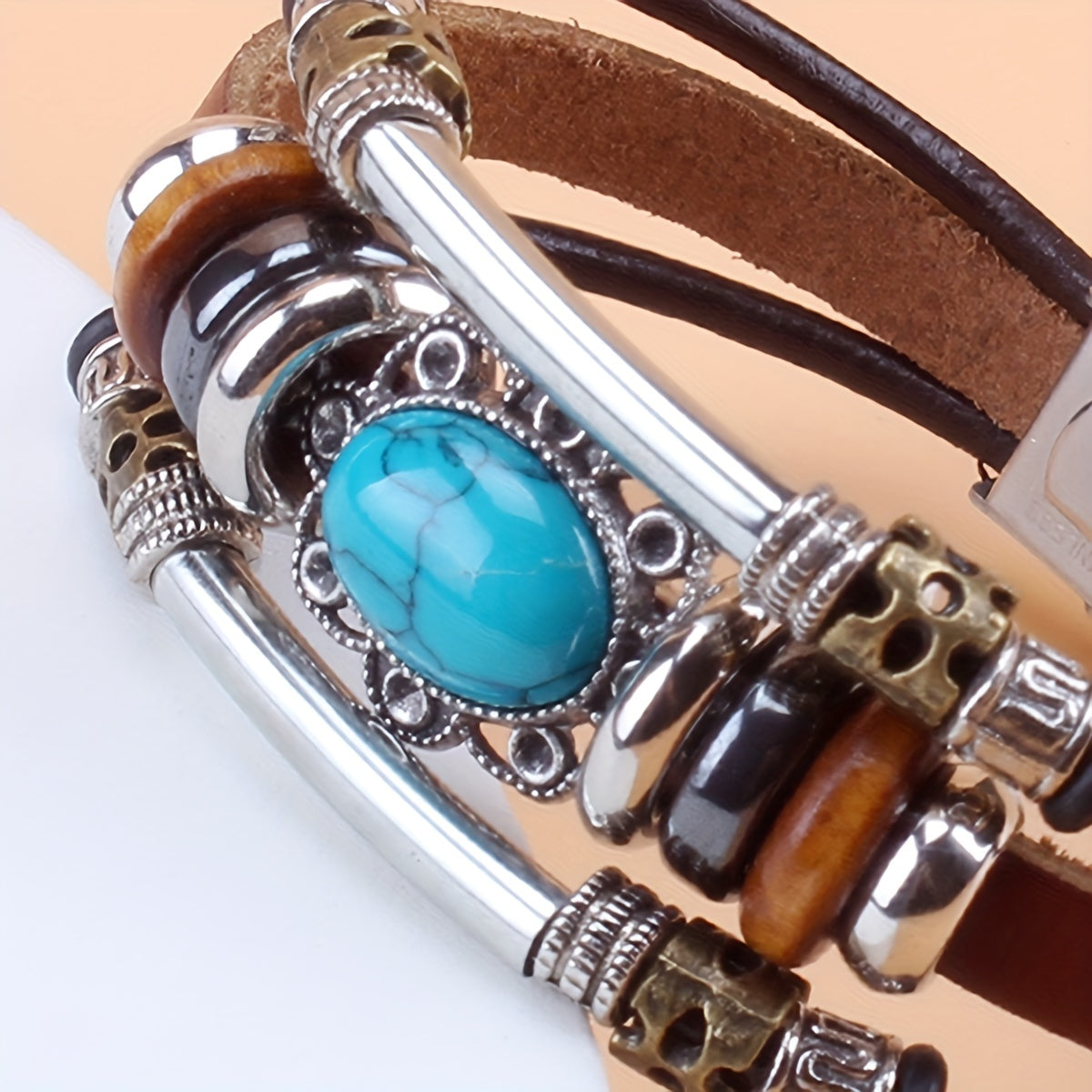 Bracelet Bohème Turquoise - Bracelet Cuir Vintage pour Femme | Elégant et Léger