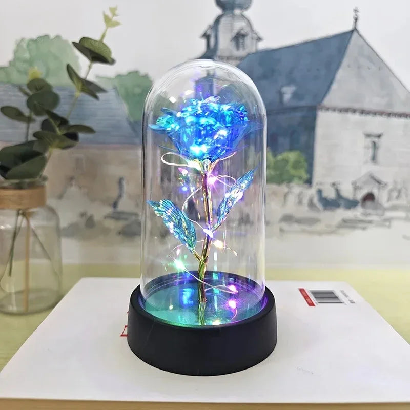 Rose Light Beautiful Realistic Looking Night Light Rose Eternal Flower Party Supplies LED Simulation Rose Flower Valentine's Day Confort Connecté