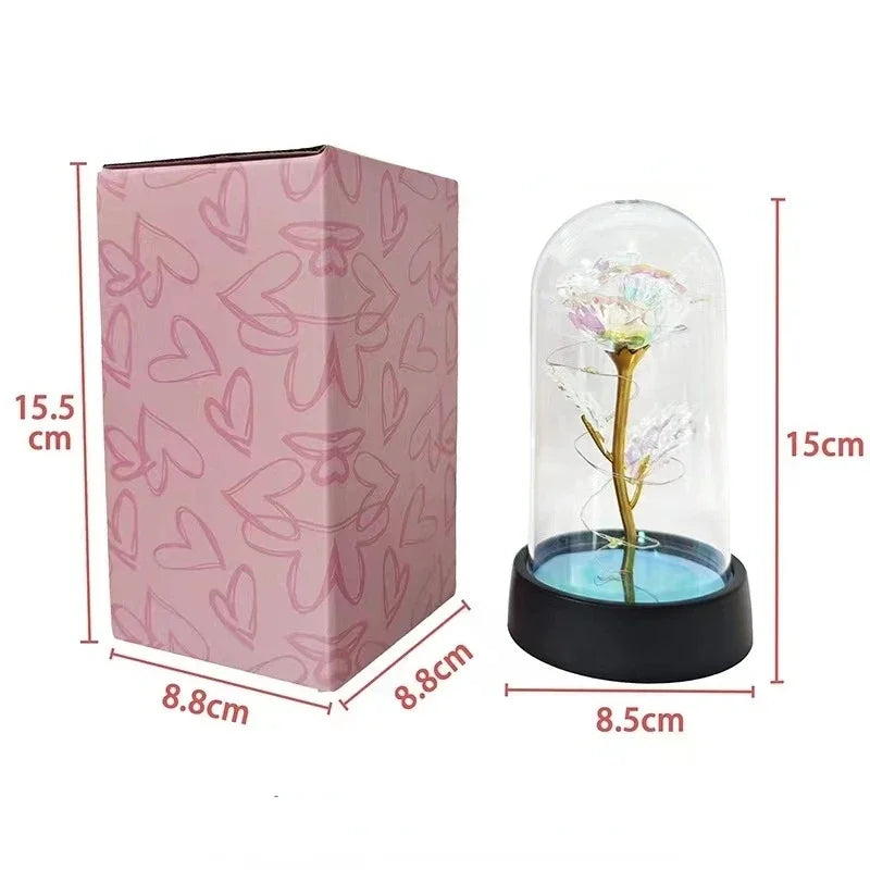 Rose Light Beautiful Realistic Looking Night Light Rose Eternal Flower Party Supplies LED Simulation Rose Flower Valentine's Day Confort Connecté