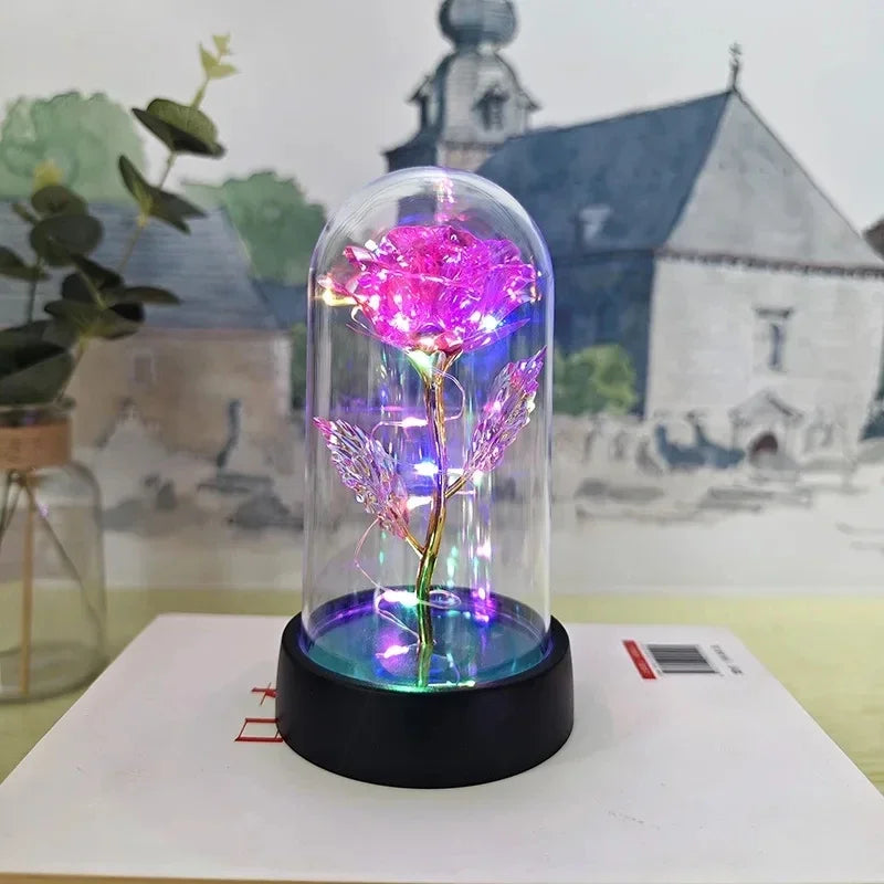 Rose Light Beautiful Realistic Looking Night Light Rose Eternal Flower Party Supplies LED Simulation Rose Flower Valentine's Day Confort Connecté