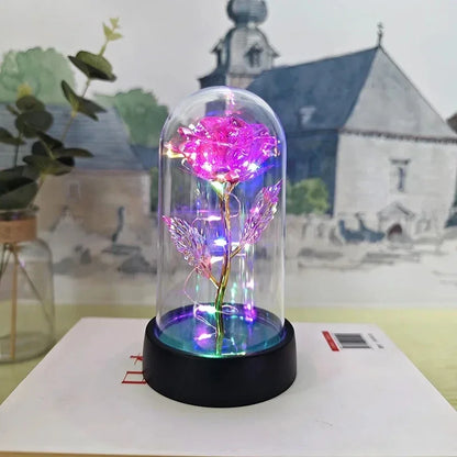 Rose Light Beautiful Realistic Looking Night Light Rose Eternal Flower Party Supplies LED Simulation Rose Flower Valentine's Day Confort Connecté