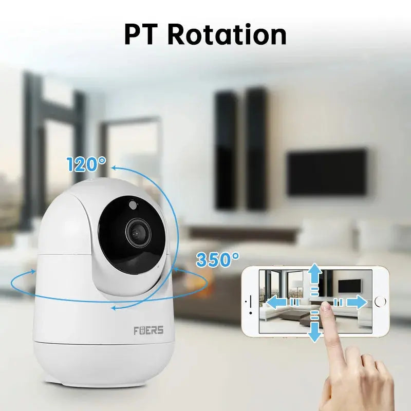 Fuers 5MP WiFi Camera Tuya Smart Home Indoor Wireless IP Surveillance Camera AI Detect Automatic Tracking Security Baby Monitor Confort Connecté