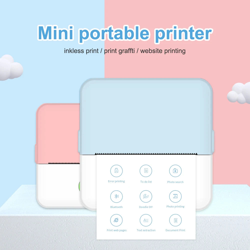 Mini portable thermal printer wireless printer with bluetooth compatible with android and ios Confort Connecté