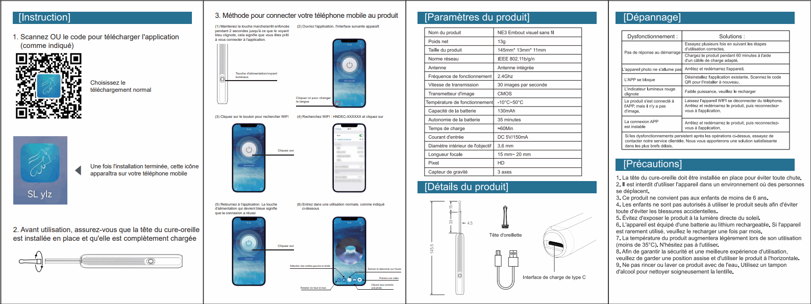 NE3 Otoscope oreille : suppression de cérumen.